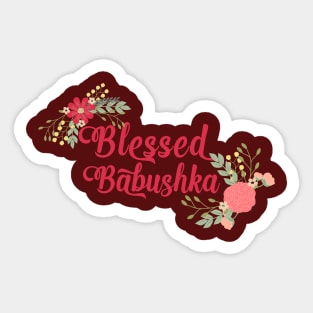 Blessed Babushka Floral Russian Grandma Gift Sticker